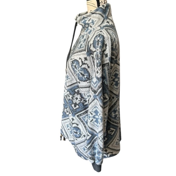 Stefano International Pullover Geometric Print Quarter Zip Sweatshirt Small - Picture 4 of 11